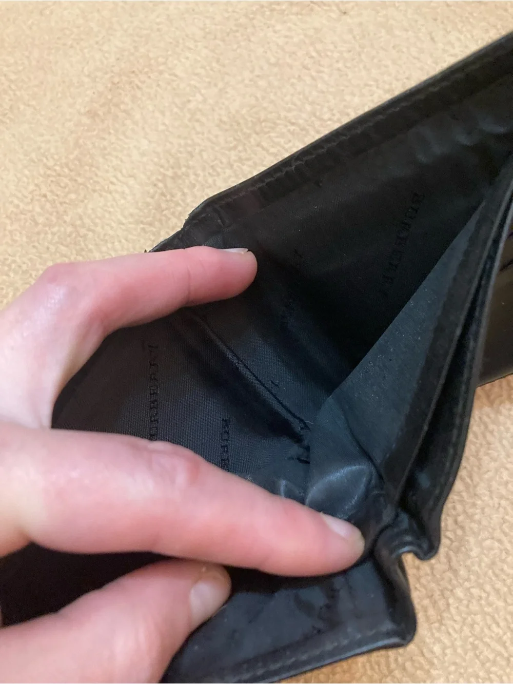 Burberry Mens Bifold Wallet Tons Of Space For Cards And Split Cash Section